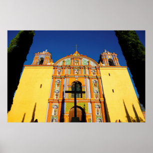 Low Angle View Of Yellow Ornate Church Poster