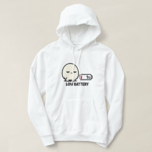 Low Battery 1% - Cute Tired Character Minimalist A Hoodie