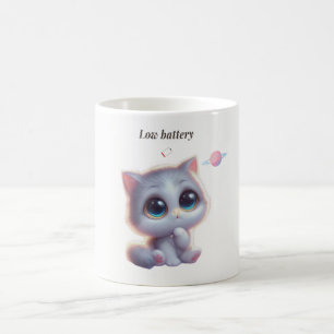 Low Battery Cat Meme Mug