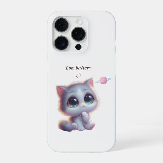 Low Battery Cat Meme Phone Case (Back)
