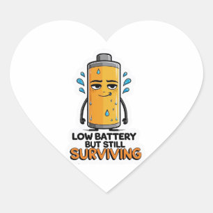 Low Battery Heart Sticker
