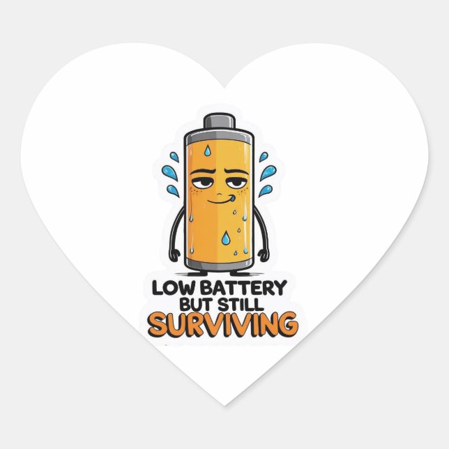 Low Battery Heart Sticker (Front)