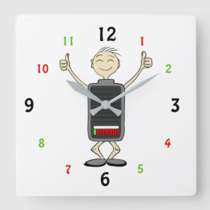 Low Battery, High Vibes – Funny Wall Clock