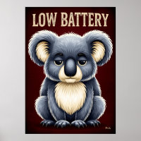 Low Battery Koala – Funny Tired Cartoon Character 