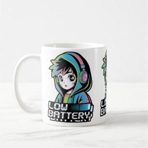 Low Battery – Neon Gamer Mood Tee Coffee Mug