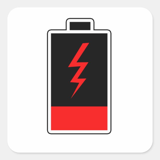Low Battery Square Sticker (Front)
