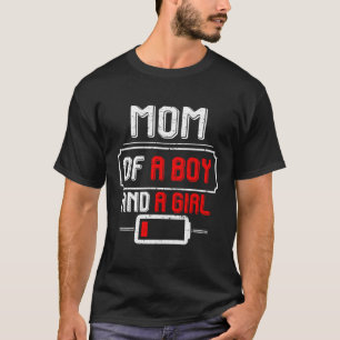 Low Battery With Saying Mum Of A And T-Shirt
