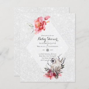 LOW BUDGET Barn OWL Baby Shower Invitation