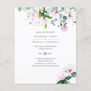 LOW BUDGET Pink Magnolias Eucalyptus Lilac Wedding Flyer