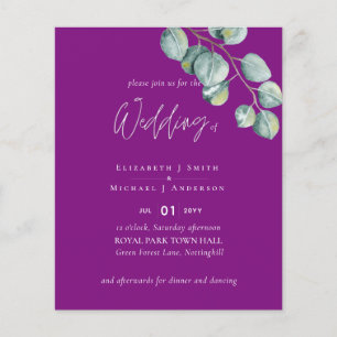 Low Budget VIOLET White EUCALYPTUS Wedding Flyer