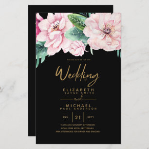Low Budget Wedding Netork Pink Floral Invites A9