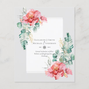 LOW BUDGET White Roses SAVE THE DATES Modern Flyer