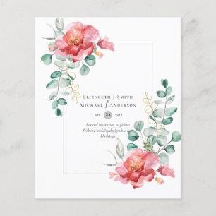 LOW BUDGET White Roses SAVE THE DATES Modern Flyer