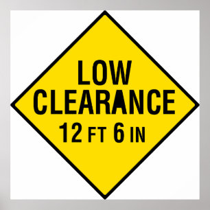 Low Clearance Road Sign