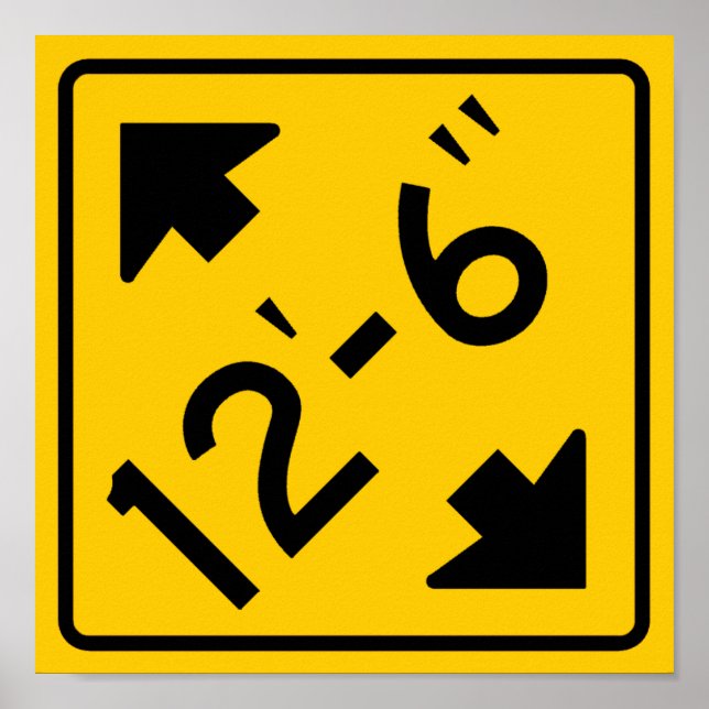 Low Clearance Warning Highway Sign (Front)