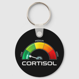 Low cortisol funny stress metre mental healthLow c Key Ring