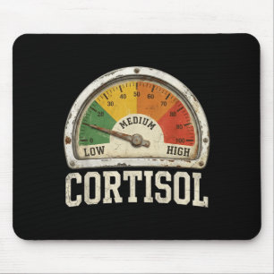 Low Cortisol Gauge Funny Biology Psychology Stress Mouse Pad