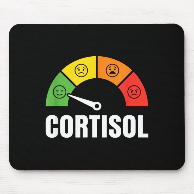 Low cortisol level calm mood meter science meme  mouse pad (Front)