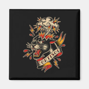 Low Cortisol Level Mental Health Meme Retro Panthe Magnet