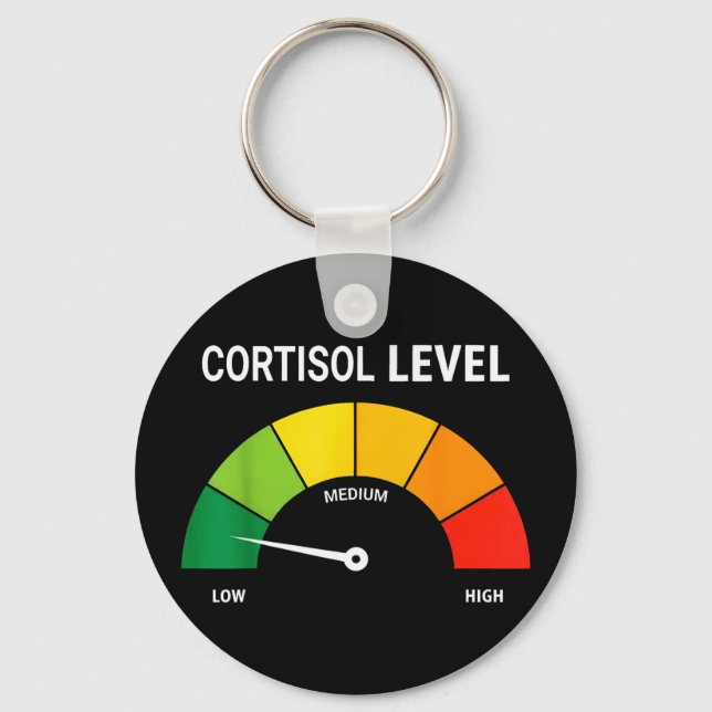 Low cortisol levels awareness statement v meme Low Key Ring (Front)