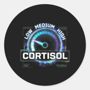 Low Cortisol Levels Funny High Low Medium Science Classic Round Sticker