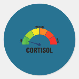 Low cortisol levels meme classic round sticker