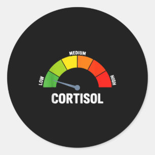 Low cortisol levels meme classic round sticker