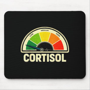 Low cortisol levels v meme funny stress gauge humo mouse pad