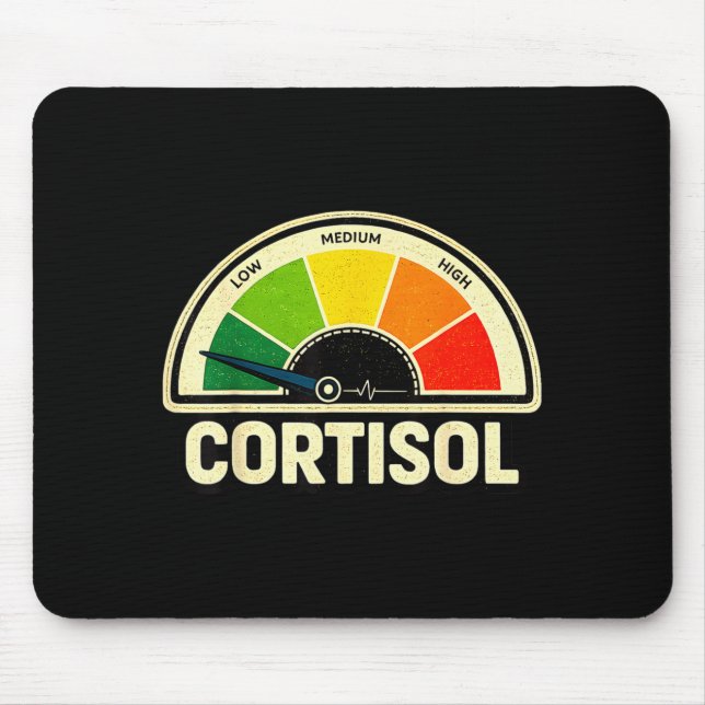 Low cortisol levels v meme funny stress gauge humo mouse pad (Front)