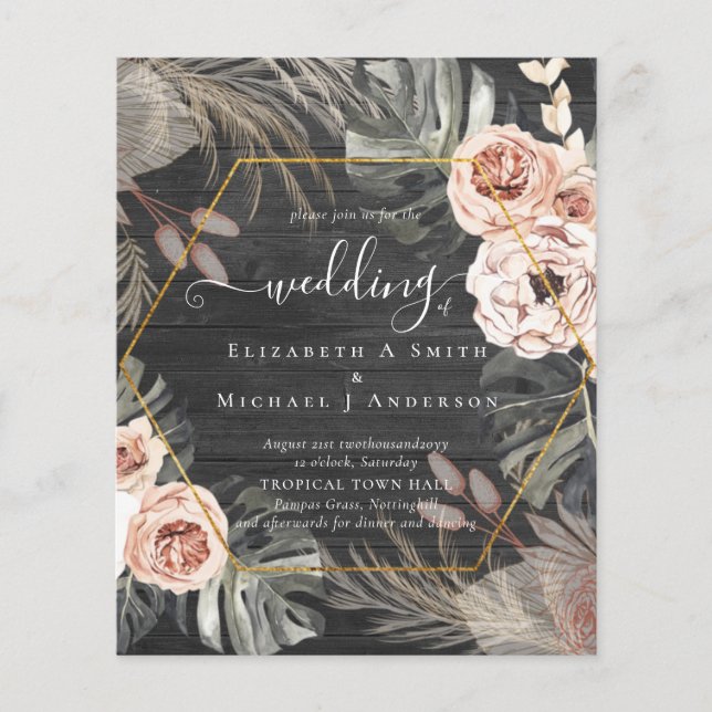 Low Cost Budget PAMPAS GRASS TROPICAL Wedding (Front)