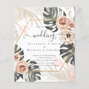 Low Cost Budget PAMPAS GRASS TROPICAL Wedding Flyer