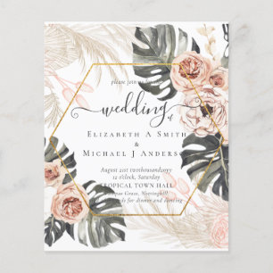 Low Cost Budget PAMPAS GRASS TROPICAL Wedding Flyer