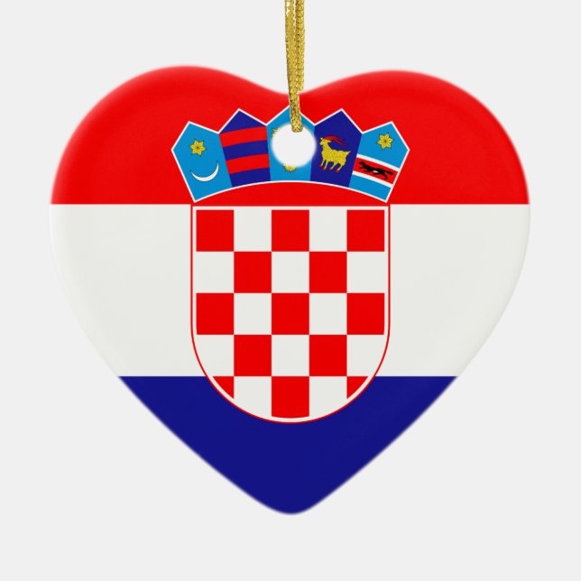 Low Cost! Croatian Flag Ceramic Ornament (Front)