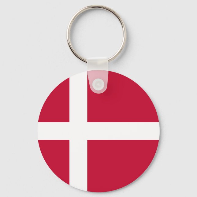 Low Cost! Denmark Flag Key Ring (Front)