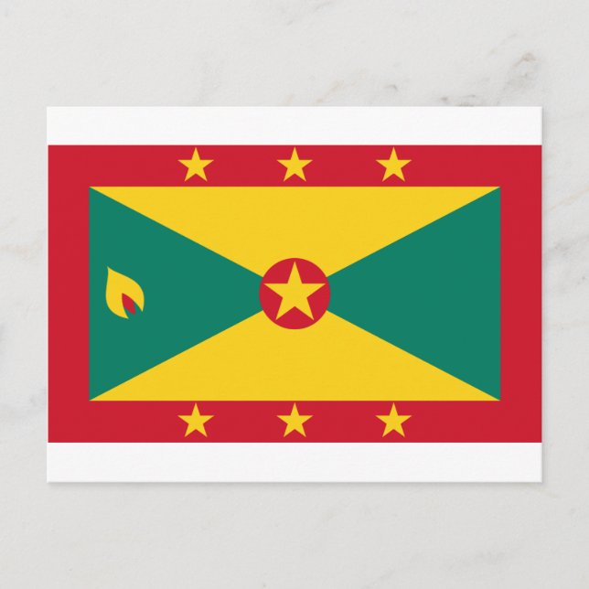 Low Cost! Grenada Flag Postcard (Front)