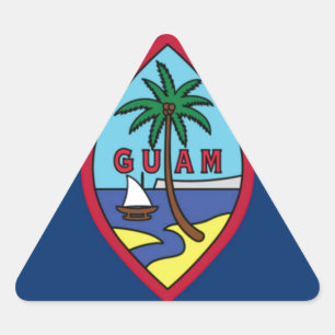 Low Cost! Guam Flag Triangle Sticker