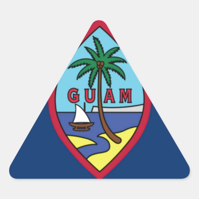 Low Cost! Guam Flag Triangle Sticker (Front)