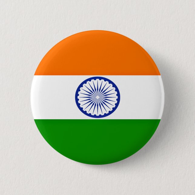 Low Cost! India Flag 6 Cm Round Badge (Front)