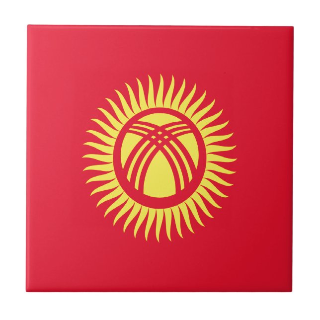 Low Cost! Kyrgyzstan Flag Tile (Front)