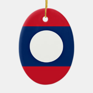Low Cost! Laos Flag Ceramic Ornament