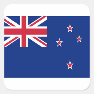 Low Cost! New Zealand Flag Square Sticker