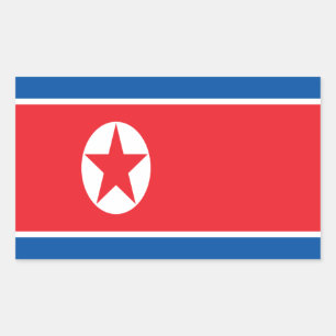 Low Cost! North Korea Flag Rectangular Sticker