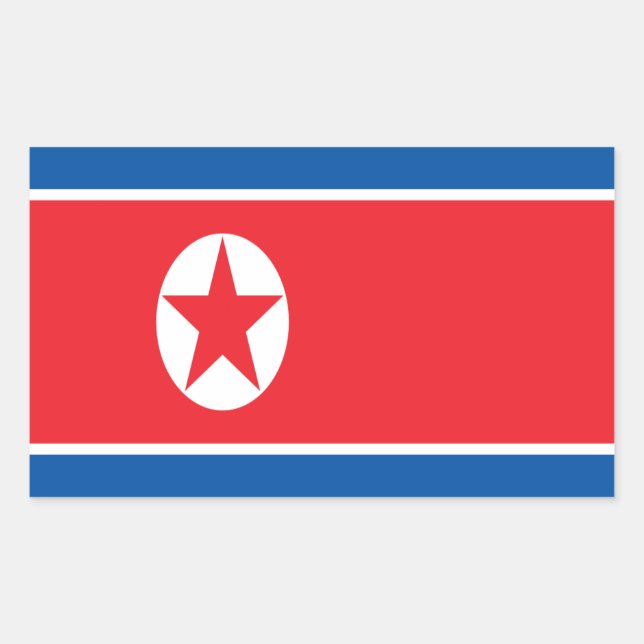 Low Cost! North Korea Flag Rectangular Sticker (Front)