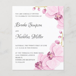LOW COST PInk orchid Elegant Botanical Wedding
