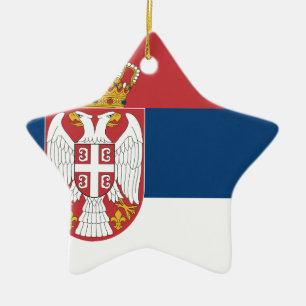 Low Cost! Serbia Flag Ceramic Ornament