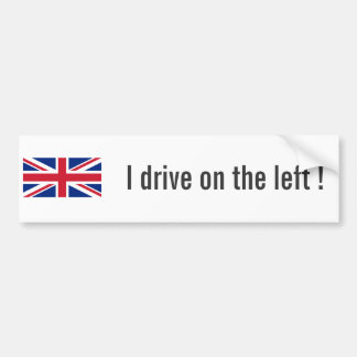 Low Cost Union Jack I Drive On The Left Bumper Sticker
