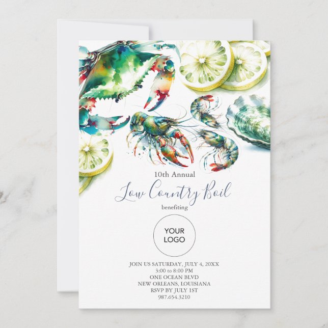 Low Country Boil Event Invitations (Front)