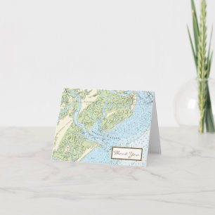 Low Country Chart Folded Note Thank You Card