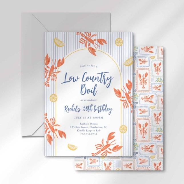 Low Country Seafood Boil Lobster Bake Invitation (Creator Uploaded)