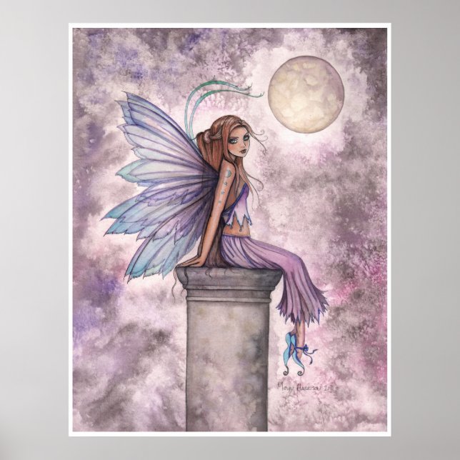 Low Hanging Moon Fantasy Fairy Poster (Front)